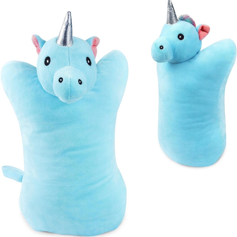 Cloudz Plush Pillow Pal – Unicorn – Patented Hand‑Fit Design – Super Soft Plush